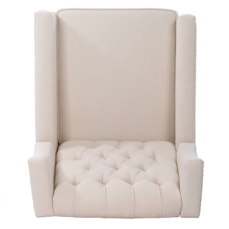 27.16" Wide Manual Wing Recliner Chair with Silver Bubble Nails