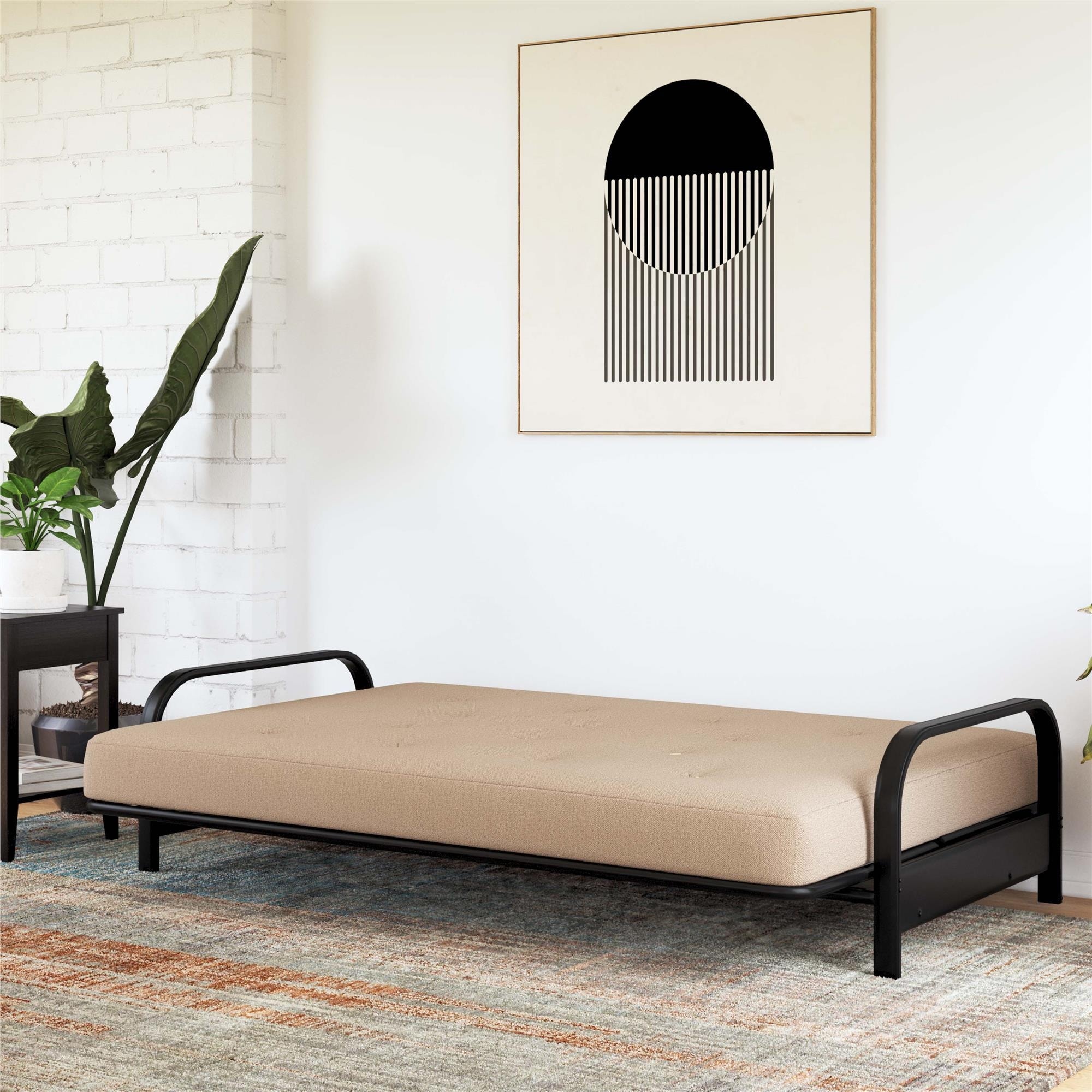 DHP Trule 6 Inch Bonnell Coil Futon Mattress Polyester Linen On