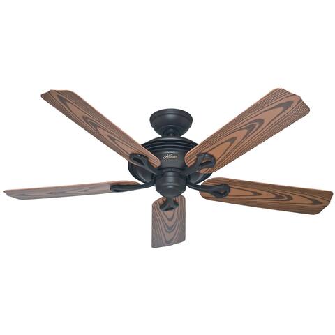 Hunter Mariner 52-inch Outdoor Ceiling Fan with New Bronze Finish and Five Medium Oak Plastic Blades