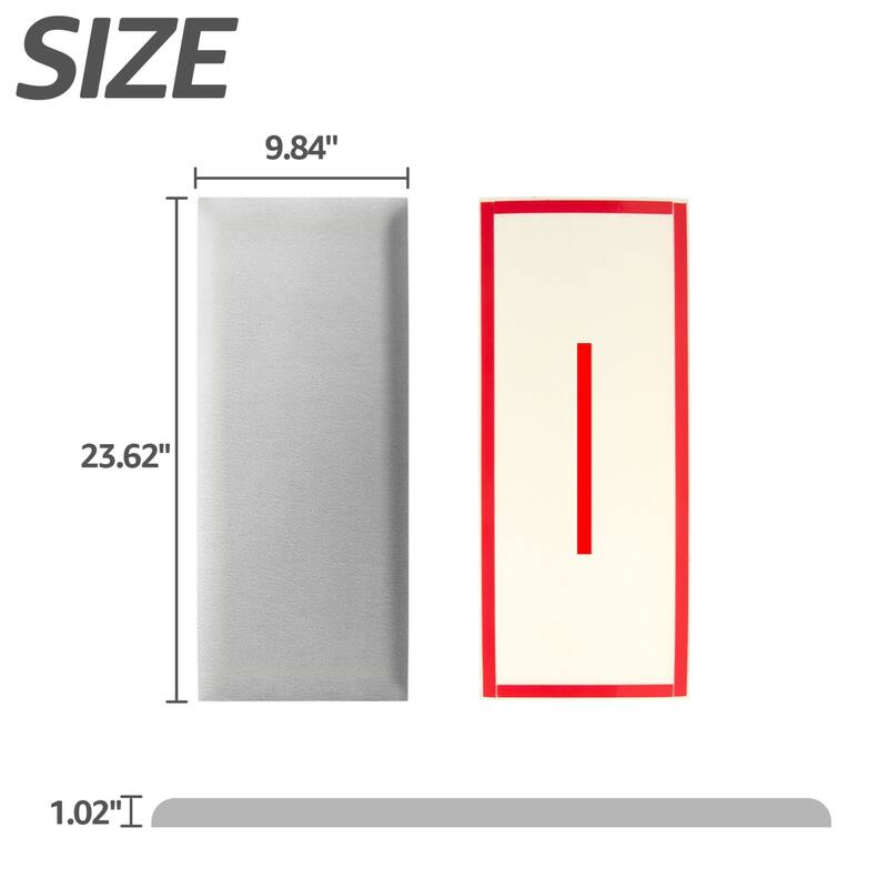 Art3d 9.84" x 23.62" Peel and Stick Headboard,Pack of 12, 3D Soundproof Wall Panels, Upholstered Wall Panel