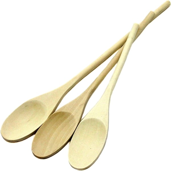 Chef Craft Select Maple Solid Spoon Set | 10, 12, and 14 inch 3 Piece Wooden Spoons