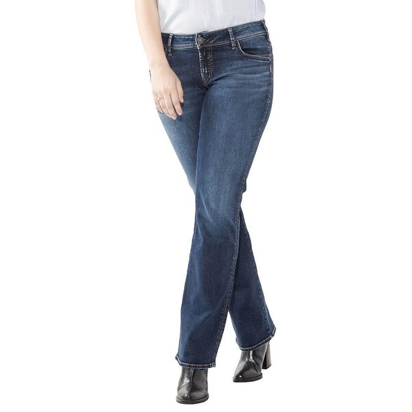 Womens Plus Size Suki Curvy Fit Mid Rise Straight Leg Jeans Silver Jeans Co