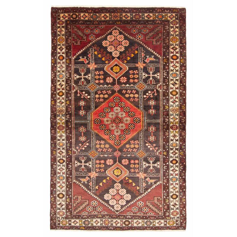 ECARPETGALLERY Hand-knotted Anadol Black Wool Rug - 7'7 x 4'6 - Black - 7'7 x 4'6