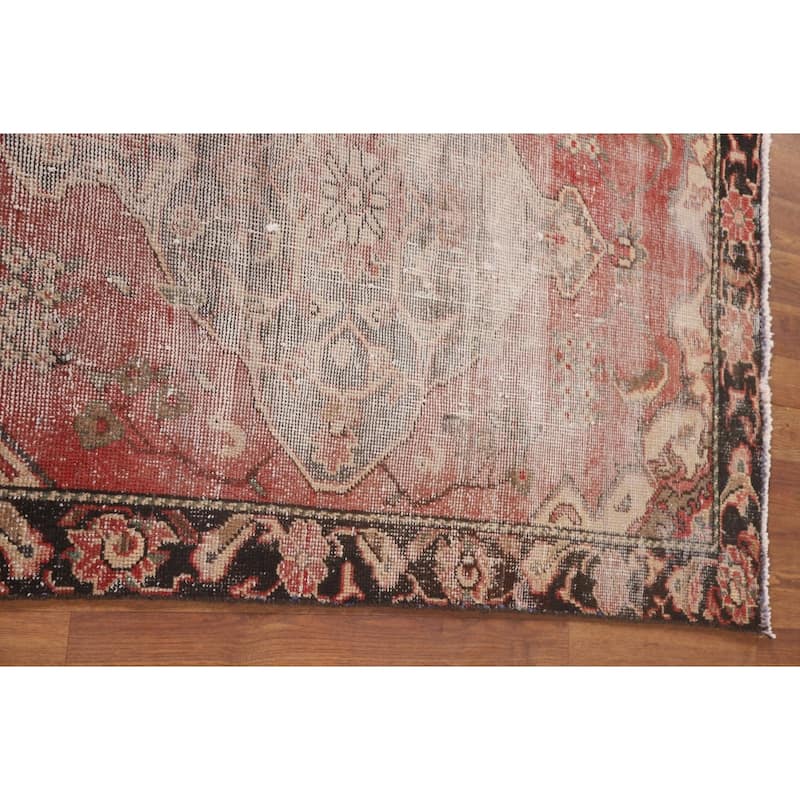 Distressed Tabriz Persian Vintage Bedroom Handmade Wool Carpet - 3'4" x 4'10"