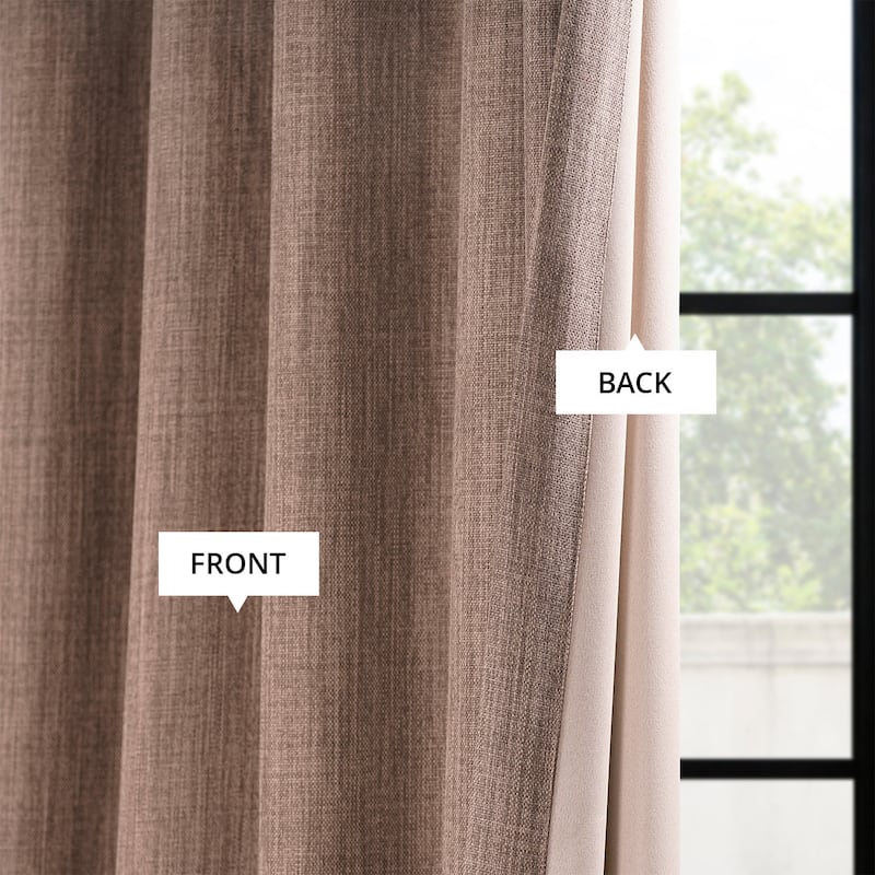 Exclusive Fabrics Textured Faux Linen Extra Wide Room Darkening Curtains for Bedroom & Living Room Curtains (1 Panel)