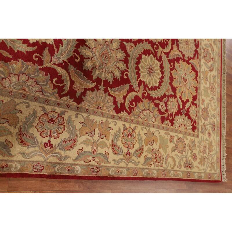 All-Over Floral Agra Oriental Area Rug Handmade Wool Carpet - 8'0" x 10'0"