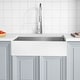 preview thumbnail 6 of 10, ANZZI Apollo Matte White Solid Surface Farmhouse 36 in. Single Bowl Kitchen Sink with Stainless Steel Interior