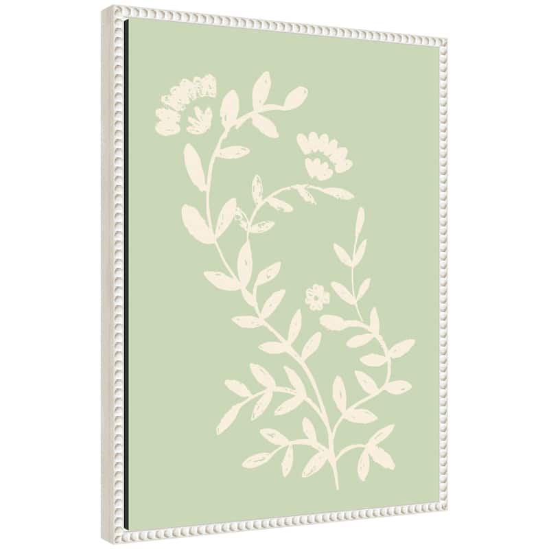 Kate and Laurel Country Chintz Botanical Pale Green by Vicky Yorke Framed Canvas Wall Art Print - 18 x 24