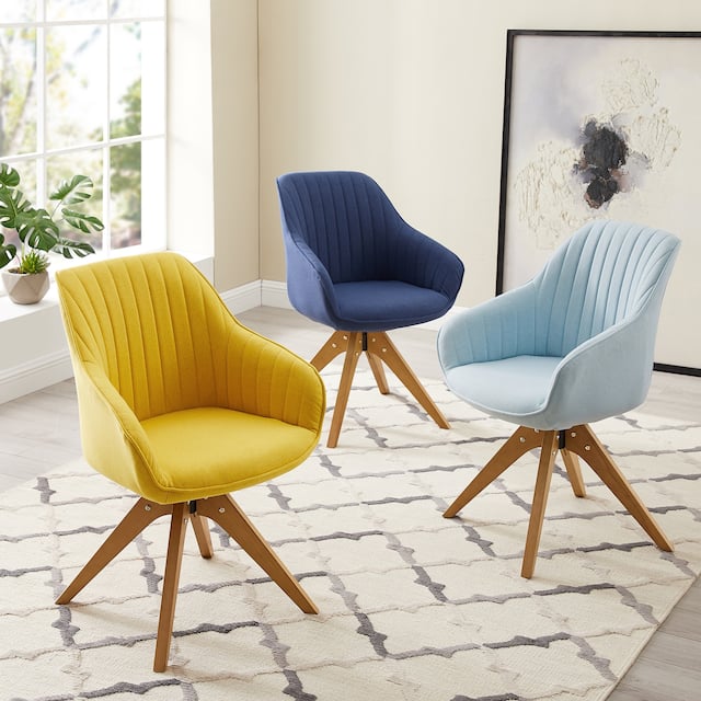 Art Leon Classical Swivel Office Accent Chair with Wood Legs