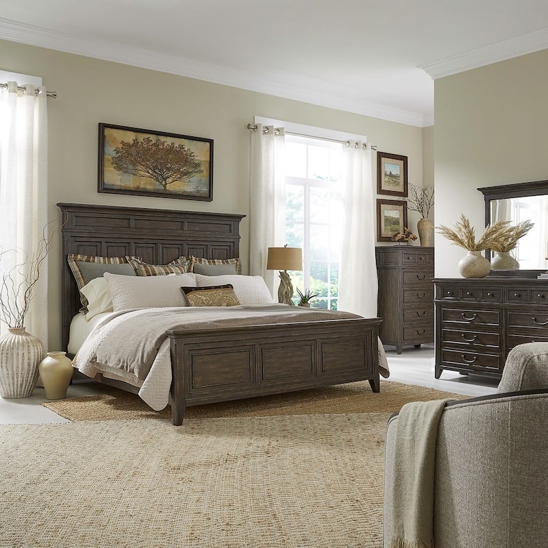 Liberty Furniture Paradise Valley California King Panel Bed, Dresser & Mirror, Chest, Night Stand - Bed, Dresser, Mirror, Chest