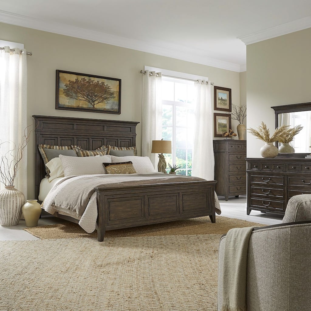 Liberty Furniture Paradise Valley Queen Panel Bed, Dresser & Mirror, Chest