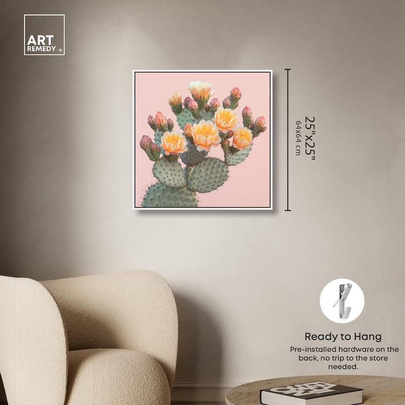 Pink and Prickly Canvas by Art Remedy