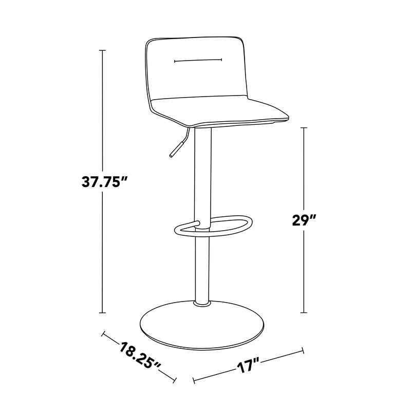 Porch & Den Kerby Adjustable Bar Stool with Oval Footrest (Set of 2)