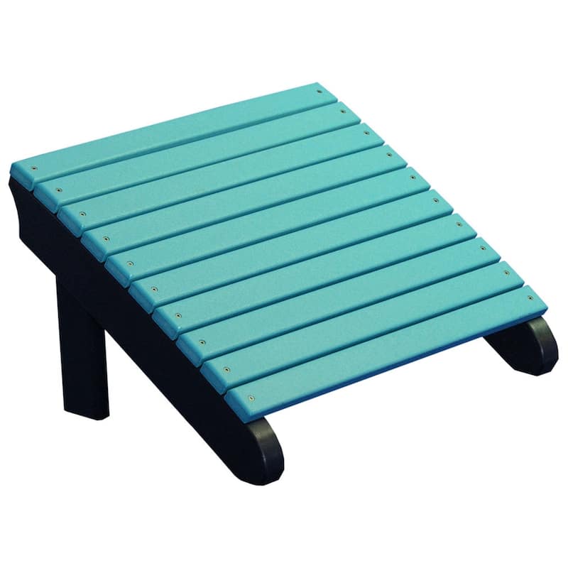 Poly Lumber Adirondack Footrest - Aruba Blue & Black