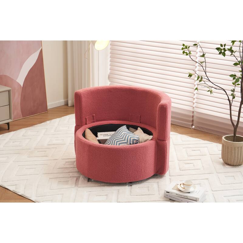 31.5" Swivel Barrel Chair with Storage