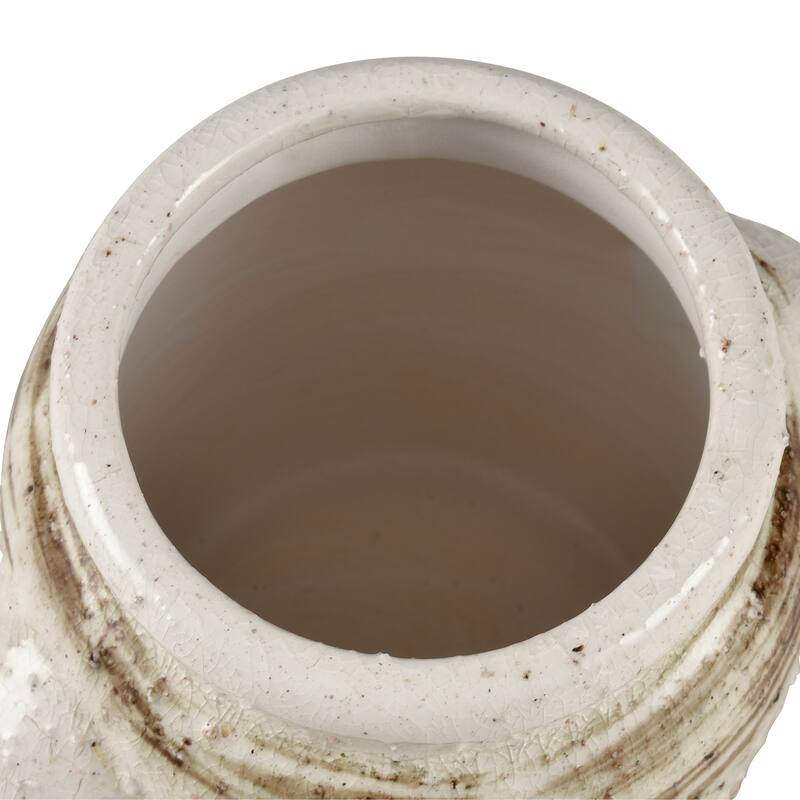 Elk Home Ellen White Finish Earthenware 7 Inch Wide Vase