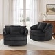 preview thumbnail 63 of 74, UIXE Oversize 43" Plush Corduroy Swivel Barrel Chair Comfy Accent Chair For Living Room