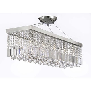 Crystal Modern Rain Drop Rectangular Chandelier Lighting - Chandeliers For Bedrooms by Overstock.com