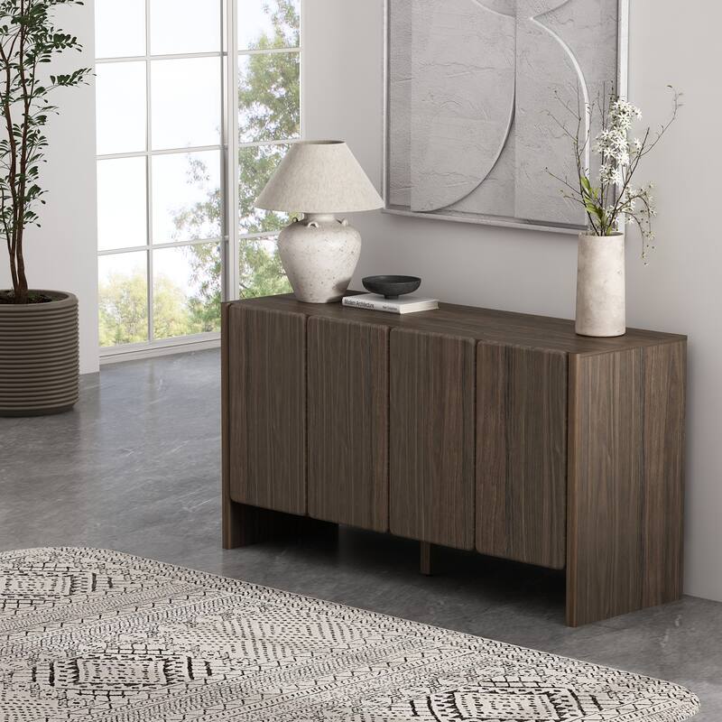 Manhattan Comfort Linda Modern 2 Shelf Sideboard - Walnut Brown