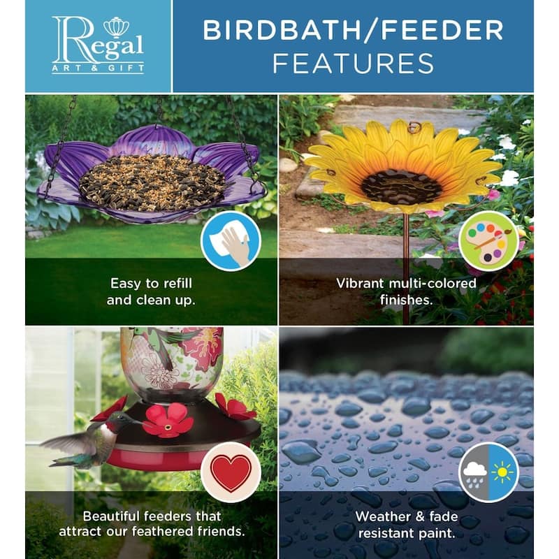 Birdbath/Feeder Stake - Purple