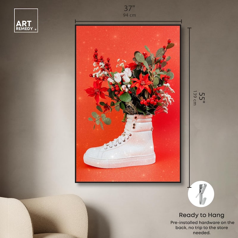 Christmas Sneaker Canvas by Art Remedy