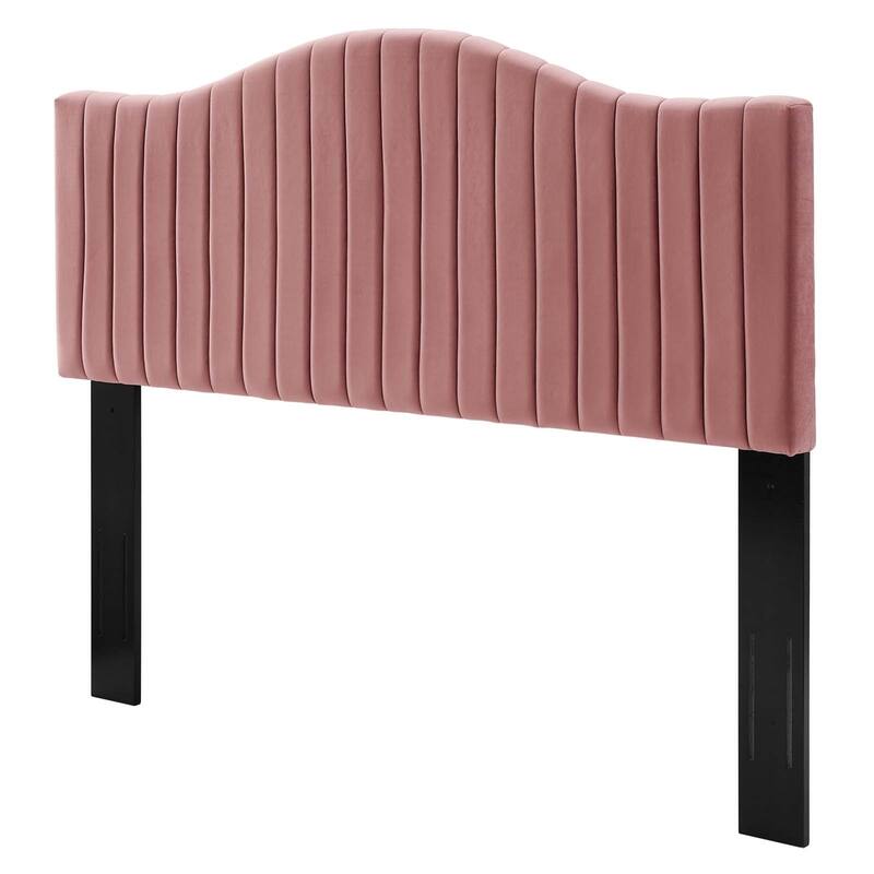 Findlay Arched Heather Pink Velvet Upholstered Full/Queen Size Headboard