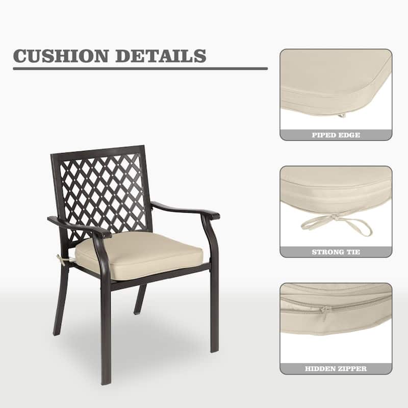Aoodor Outdoor Chair Cushion Soft and Fade-resistant Polyester Set of 4 - 18''x19''