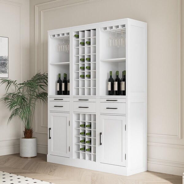 Modular Wine Bar Cabinet with Storage Shelves and Hutch Versatile Buffet Cabinet for Dining Room and Living Spaces On Sale Bed Bath Beyond 41915679