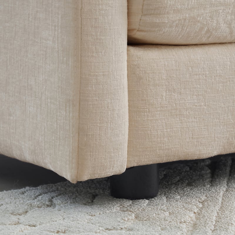 Free Combination Modular L-Shaped Sectional Sofa with Reversible Ottoman