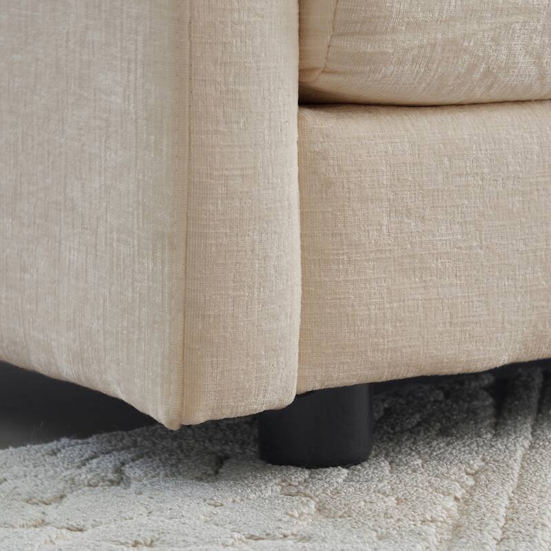 Modern Accent Chair with Ottoman Upholstered Armchair
