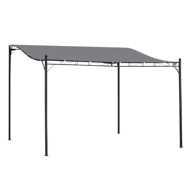Outsunny 13' x 10' Steel Outdoor Pergola Gazebo, Patio Canopy with Weather-Resistant Fabric and Drainage Holes