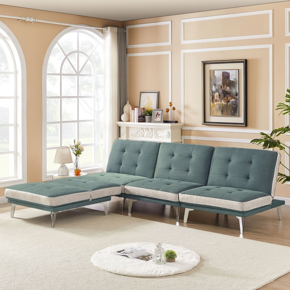 Modular Sectional Convertible Sofa Bed with Metal Leg Bed Bath