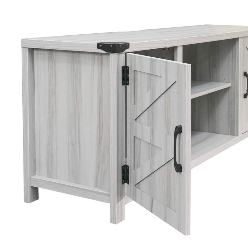 59 Inch Barn Door TV Stand Fits up to 65" TV's with Adjustable Shelf - 59"W x 15.5"D x 23.75"H