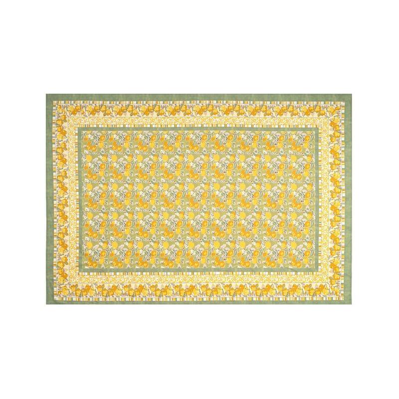Couleur Nature Citron Tablecloth - Blue - 59" x 59" - 59" x 86" - Vert/Yellow