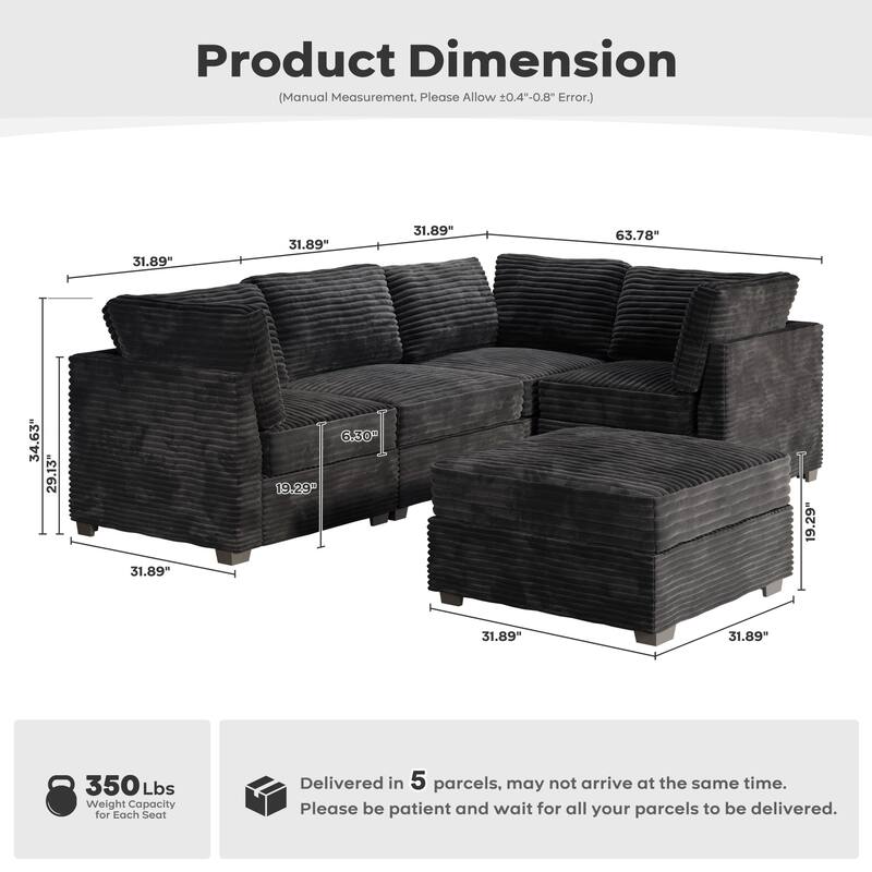 OVIOS Modular Cloud-Like Sofa (with Ottoman)
