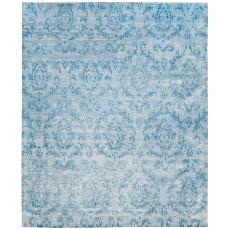 SAFAVIEH Couture Hand-knotted Tibetan Lubelia Modern Wool Rug - 6' x 9' - Sky