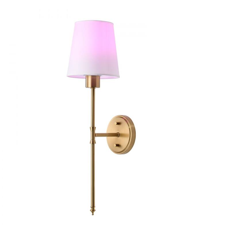 Gold and White Rechargeable Battery-Operated Wall Sconces with 12 RGB Colors - 23.82 x 6.69 x 8.39 in