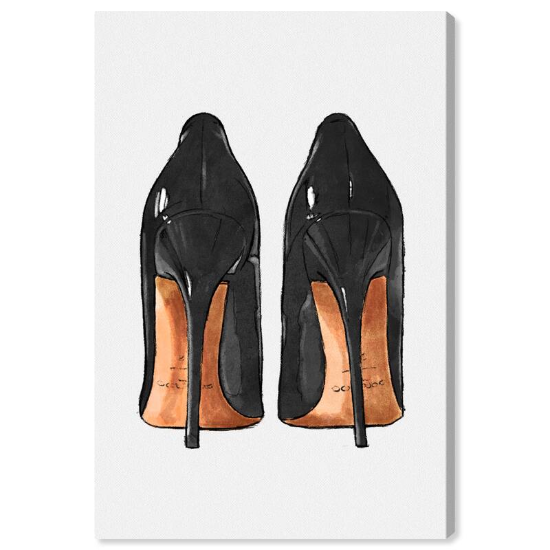Wynwood Studio Canvas Fashion and Glam Jeweled Night Shoes Black and Glam Wall Art Canvas Print