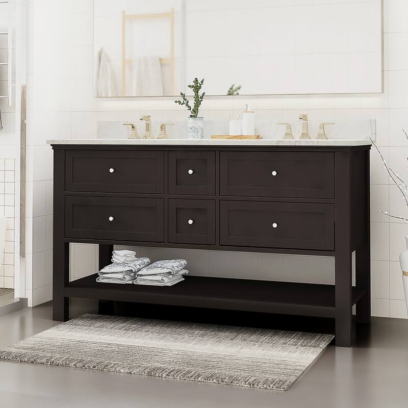 Douvier Wood Double Sink Bathroom Vanity by Christopher Knight Home