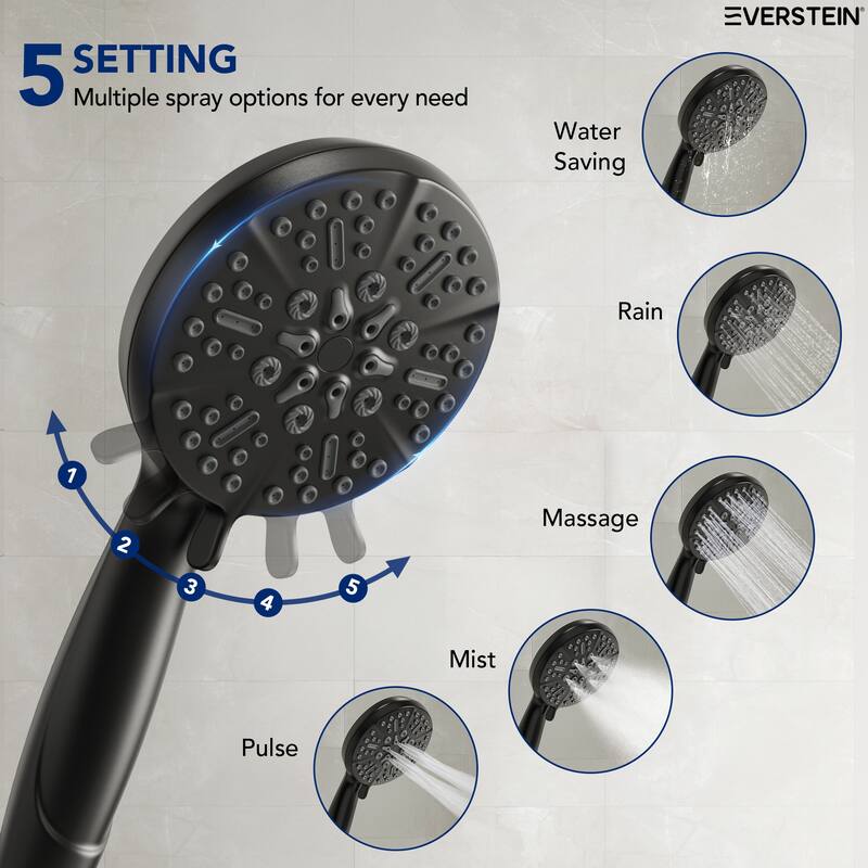 2-in-1 Shower Head and Handheld Combo with Solid Brass Valve