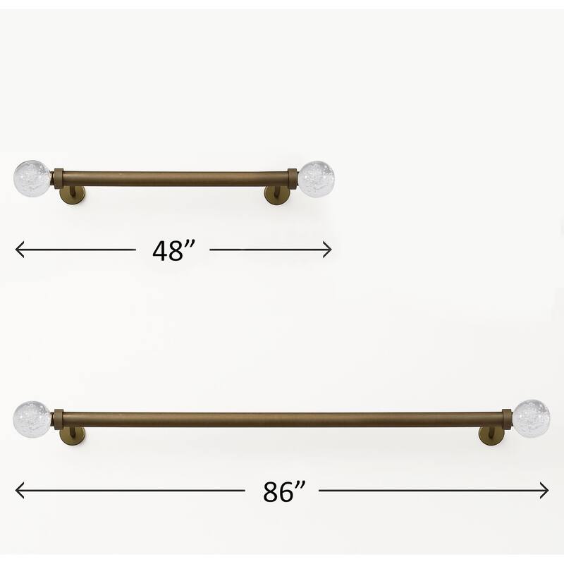 Clear Ball Bubbles Bronze Modern Curtain Rod For Windows (48" - 86") - 48" - 86" inches