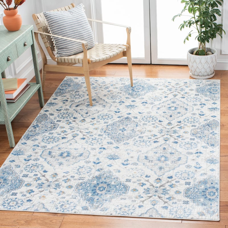 SAFAVIEH Shivan Henka Floral Rug - 8' x 10' - Ivory/Blue - Rectangle