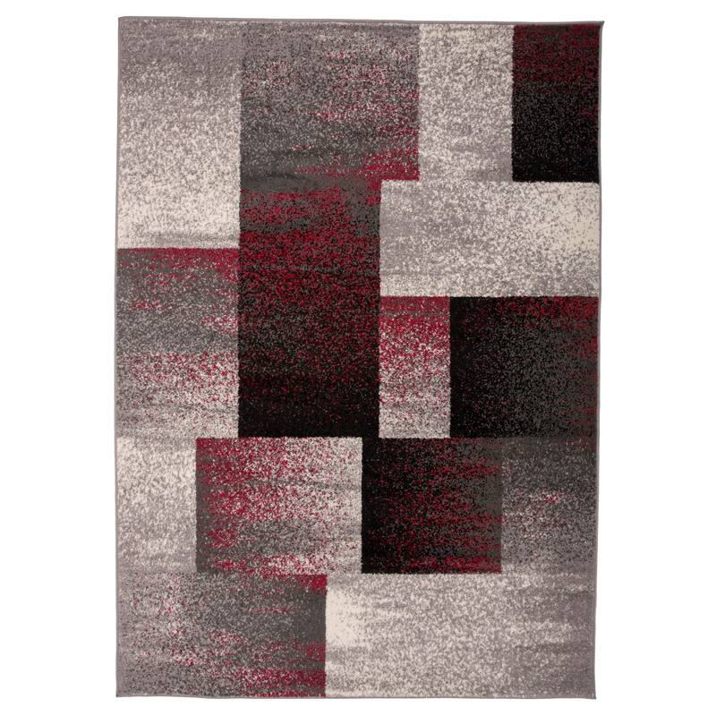 World Rug Gallery Modern Geometric Boxes Area Rug