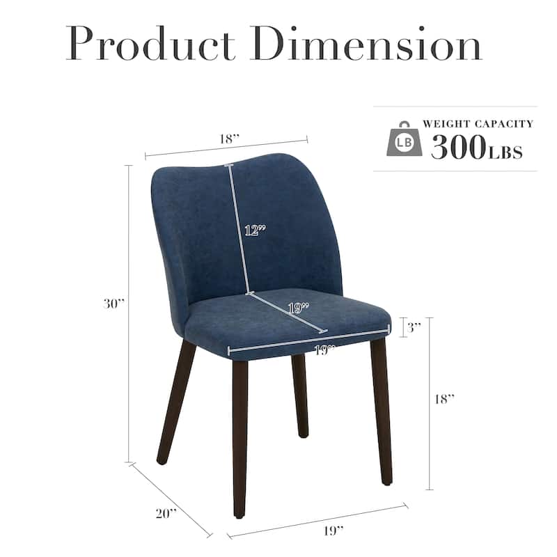 Set of 2 Wooden Dining Chairs, Beige Upholstered Fabric for Kitchen & Dining Room