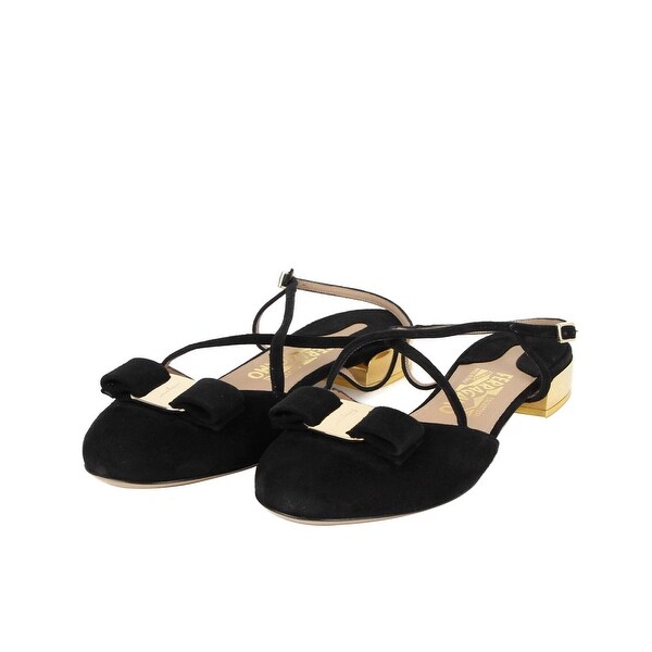 black strappy ballet flats