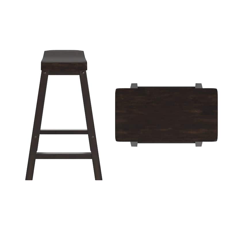Cadiz Saddle Seat 24" Counter Height Backless Stools (Set of 2)