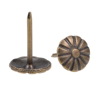 50 Pcs Antique Bronze Upholstery Nails - 14mm Round Head Tacks For Furniture DIY