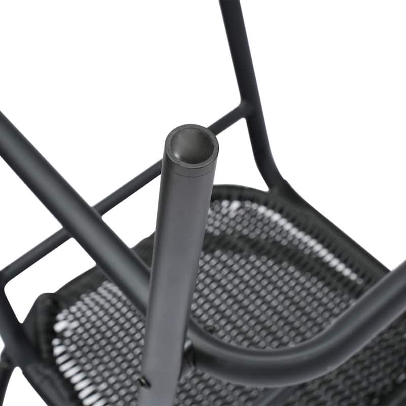 Commercial Indoor-Outdoor Rattan Restaurant Barstool with Aluminum Frame-Set of 4