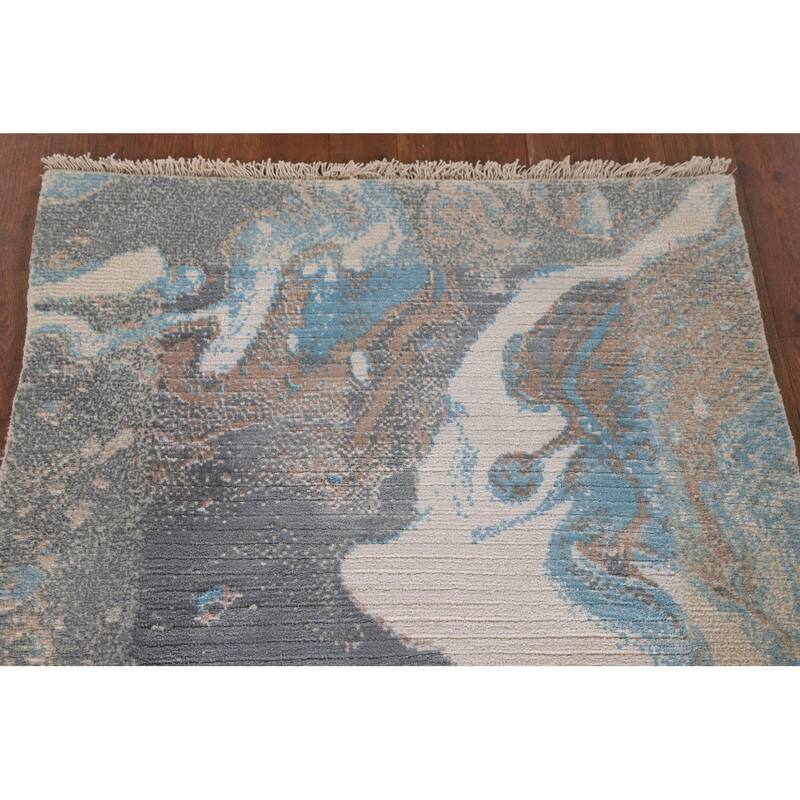 Abstract Oriental Accent Rug Handmade Multi-Color Wool Carpet - 2'8"x 4'9"