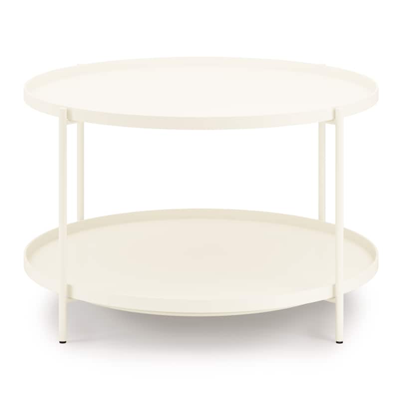 WYNDENHALL Lipton Industrial 32 inch Wide Metal Coffee Table - 31.5 "w x 31.5" d x 18.5" h